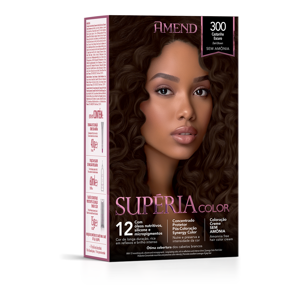 Kit Tonalizante Amend Sup&eacute;ria Color 300 Castanho Escuro image number 2